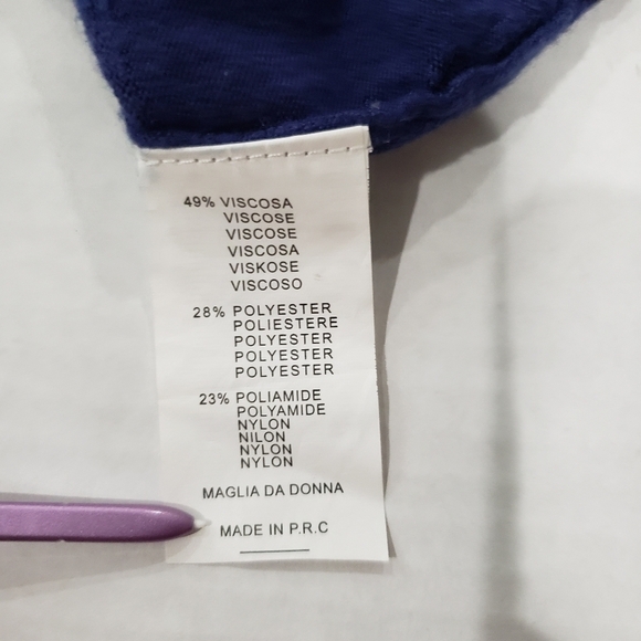 Blue Long Sleeve Faux Pearls Embellished Letter A Pullover Sweatshirt - Picture 8 of 11